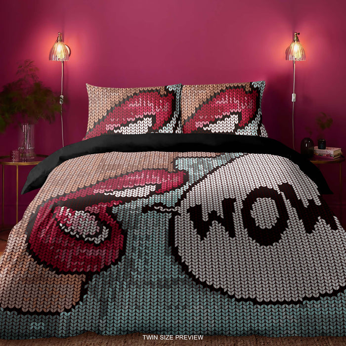 Juego de cama de inspiración tejida – Funda nórdica WoW – Colcha ecléctica contemporánea de ShopyLand, B07
