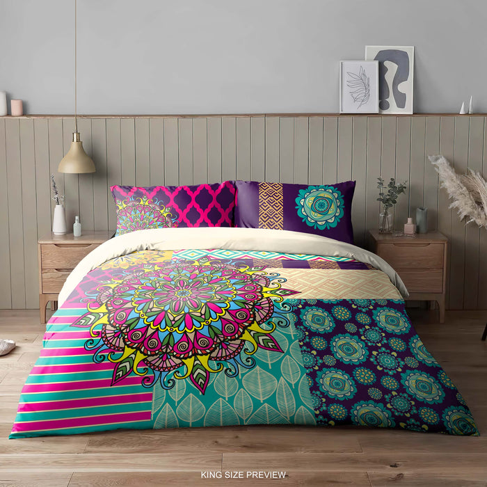 Juego de cama con mandala espiritual – Edredón bohemio colorido – Funda nórdica zen boho chic de ShopyLand, B17
