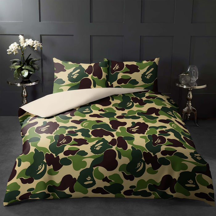 Juego de cama de camuflaje: funda nórdica, edredón o sábanas militares. Estampado de camuflaje personalizado para un dormitorio elegante de ShopyLand, W223