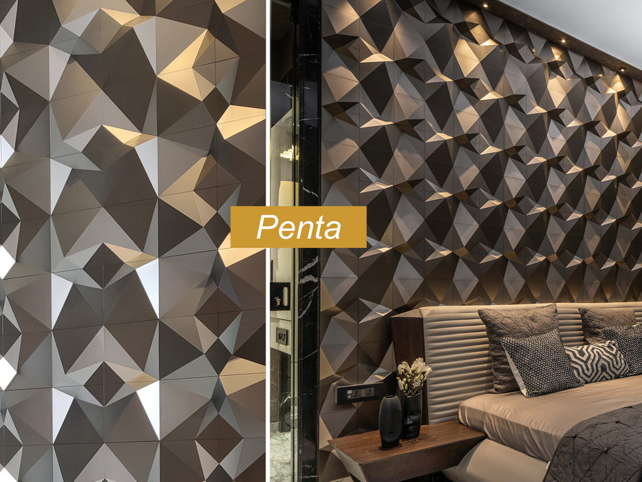 PENTA Design 3D Wall Panel, Modern Copolymer Decorative Wall Coverings, Luxury 3D Decorative Wall Cladding System, DMR003