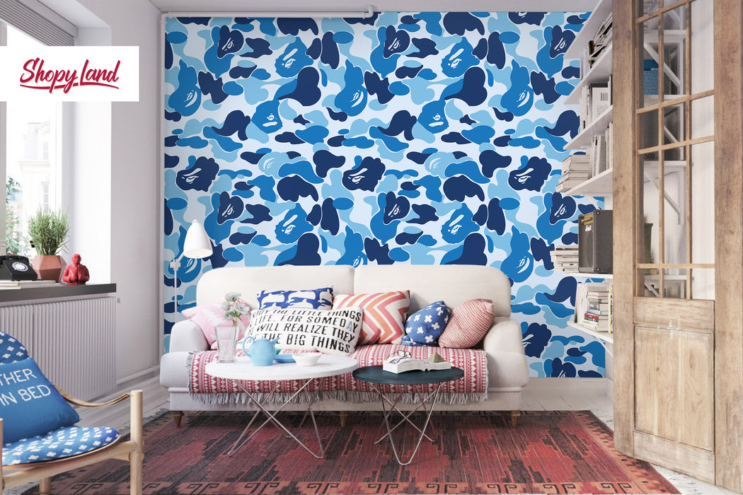 Camouflage Wallpaper – Removable Camo Print Wall Mural – Military-Inspired, Urban, and Forest Style Wall Décor by ShopyLand, W170