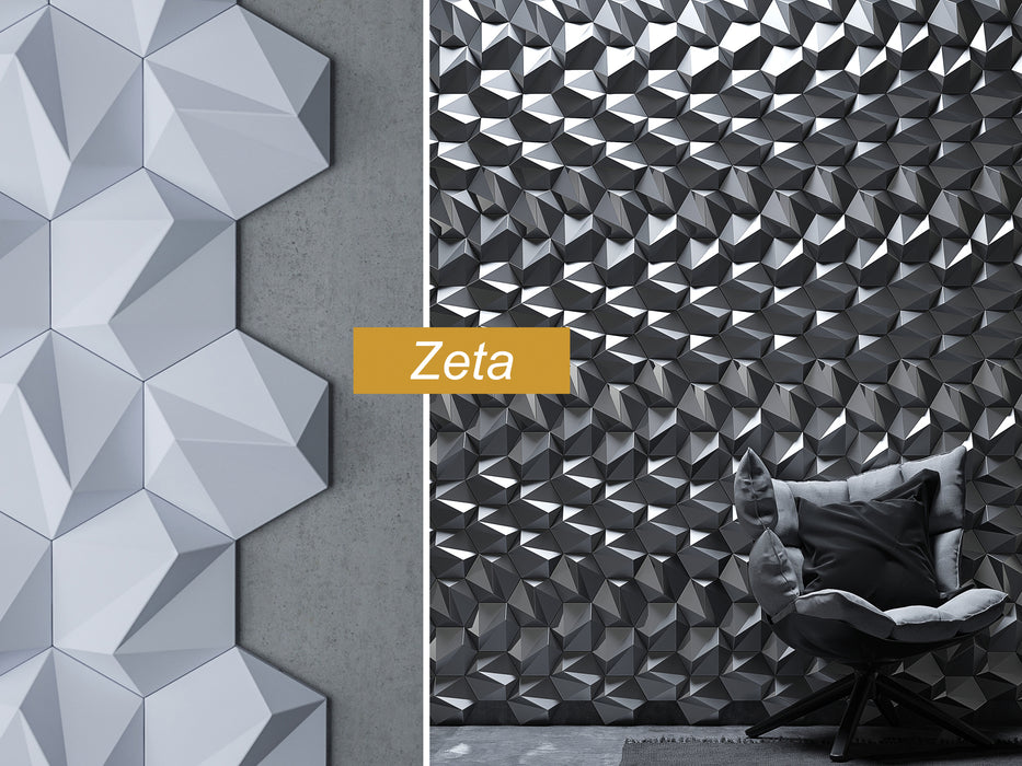 ZETA 3D Wall Panels, Advanced Copolymer Wall System, Modern 3D Wall Cladding, DMR005