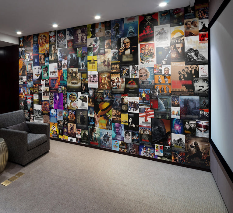 Movie Posters Removable Wallpaper, Removable Wall Mural, Peel and Stick Movie Posters, Aesthetic Collage, Updated Version W123
