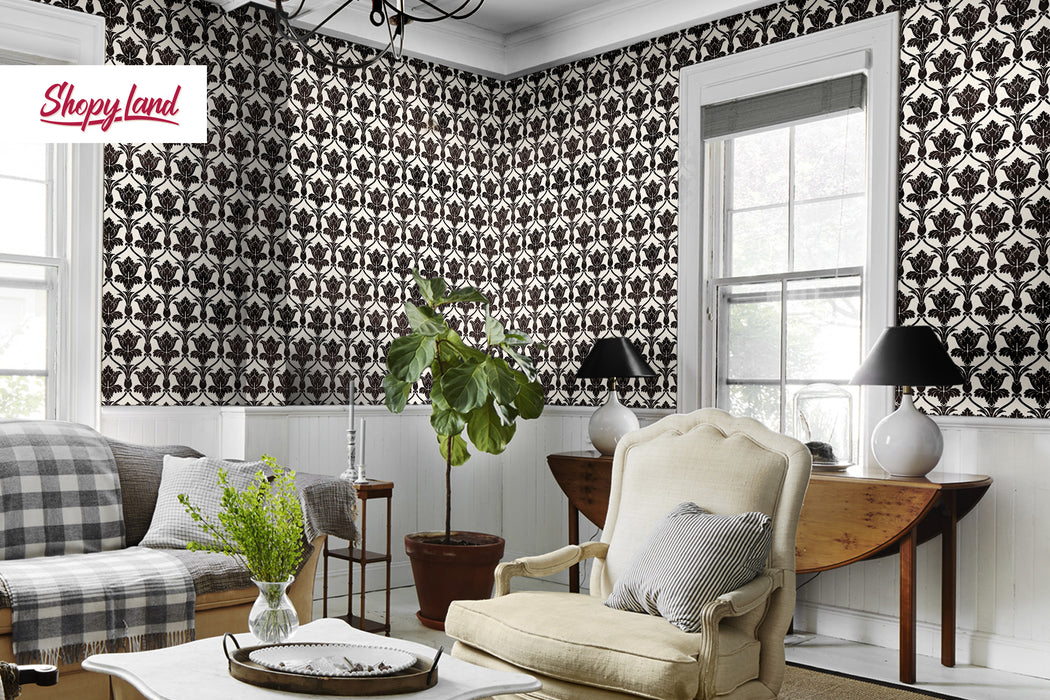 Papel pintado de Mansión Embrujada – Mural de pared de estilo victoriano – Elegante diseño vintage de ShopyLand, W136