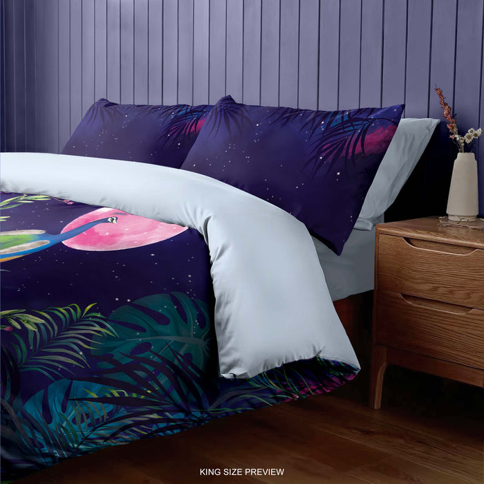 Night Peacock Bedding Set – Watercolor Duvet Cover & Pillow Shams – Elegant Bird Design by ShopyLand, B138