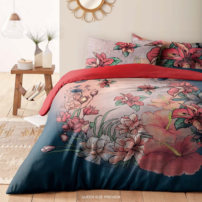 Wildflower Bohemian Duvet Cover – Hand-Drawn Botanical Bloom Bedding Set – Boho Floral Dream Comforter by ShopyLand, B15