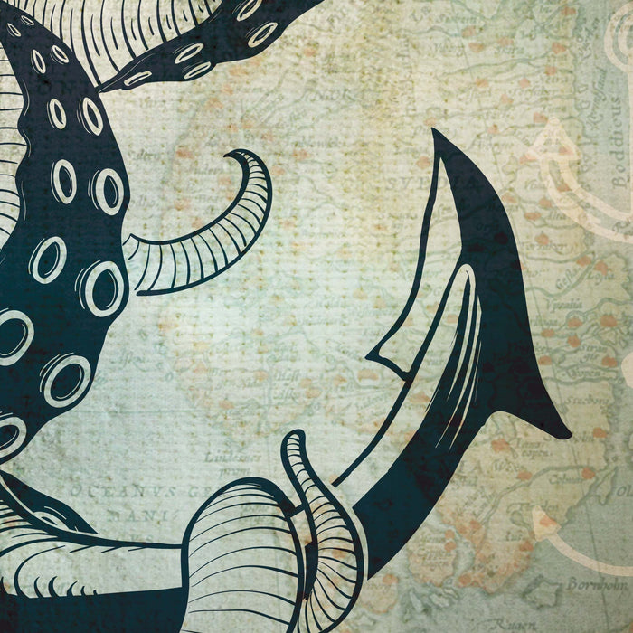 Coastal Octopus Bedding Set – Marine Anchor Duvet Cover – Nautical Bedroom Comforter by ShopyLand, B152