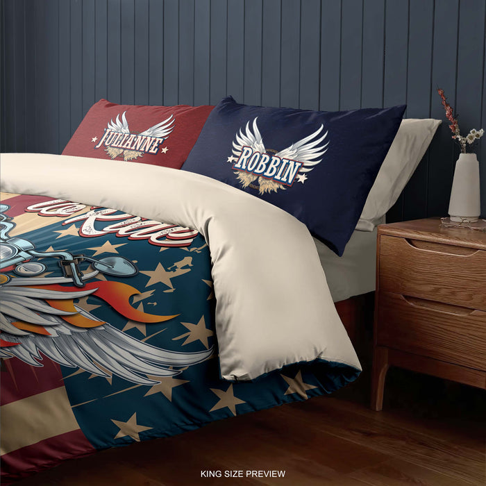 Born to Ride Motorcycle Bedding Set – Personalized Duvet Cover & Chopper Comforter for Riders by ShopyLand, B162