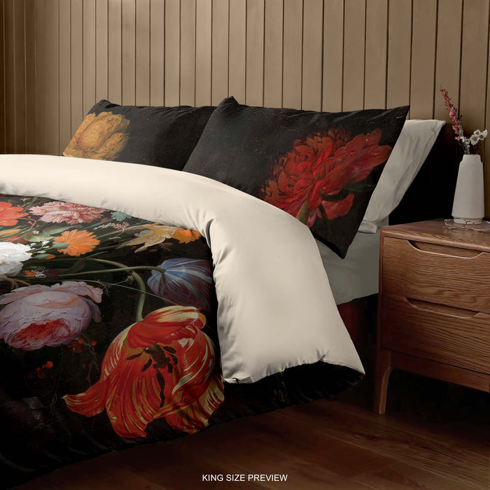 Dutch Flowers Duvet Cover – Vintage Floral Bedding Set – Oil Painting Inspired Comforter – Handmade Bed Sheets by ShopyLand, B172