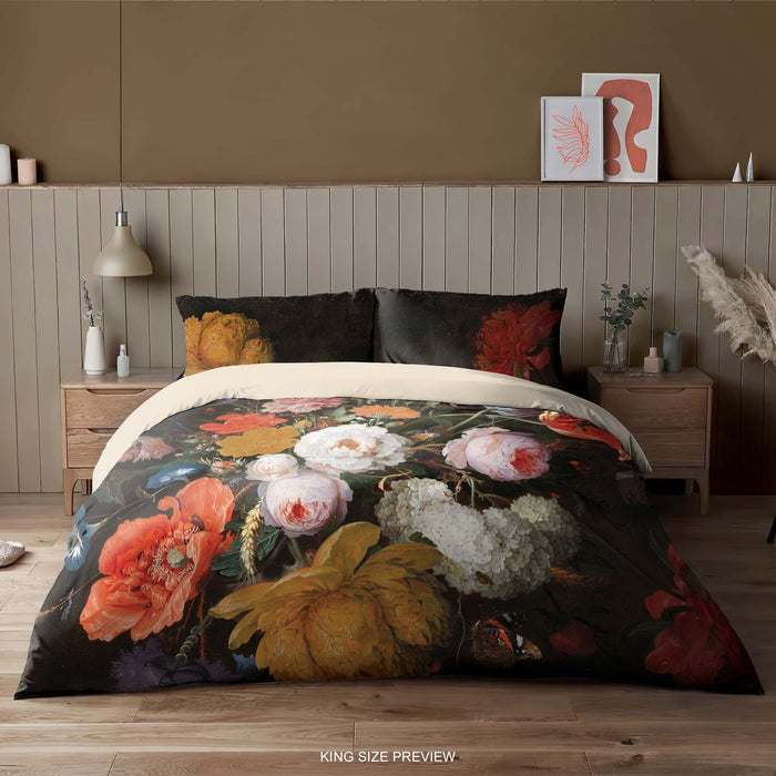 Dutch Flowers Duvet Cover – Vintage Floral Bedding Set – Oil Painting Inspired Comforter – Handmade Bed Sheets by ShopyLand, B172