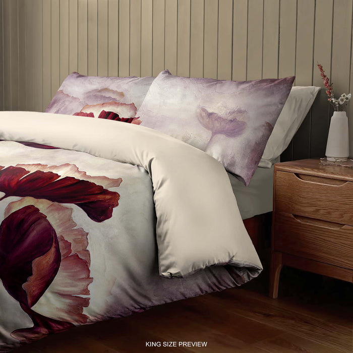 Juego de cama Amapolas – Funda nórdica floral – Edredón estilo pintura al óleo – Decoración de dormitorio bohemia – Juego de cama artístico con flores rojas de ShopyLand, B173