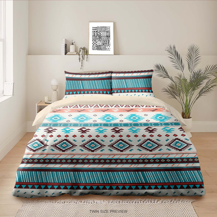 Juego de cama en colores pastel – Funda nórdica con formas abstractas – Edredón suave de inspiración vintage – Juego de sábanas minimalista y artístico de ShopyLand, B274
