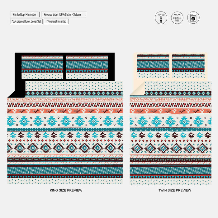 Juego de cama en colores pastel – Funda nórdica con formas abstractas – Edredón suave de inspiración vintage – Juego de sábanas minimalista y artístico de ShopyLand, B274