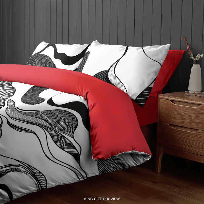 Modern Black and White Bedding Set – Abstract Monochrome Duvet Cover and Minimalist Comforter – Artistic Bedroom Decor –by ShopyLand, B194