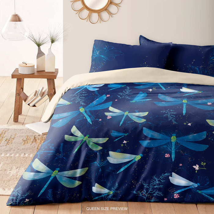 Dragonfly Bedding Set – Contemporary Boho Duvet Cover – Artistic Bed Cover – Nature-Inspired Bedroom Look by ShopyLand, B198