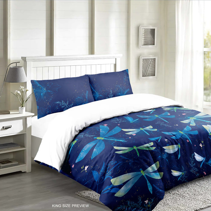 Dragonfly Bedding Set – Contemporary Boho Duvet Cover – Artistic Bed Cover – Nature-Inspired Bedroom Look by ShopyLand, B198