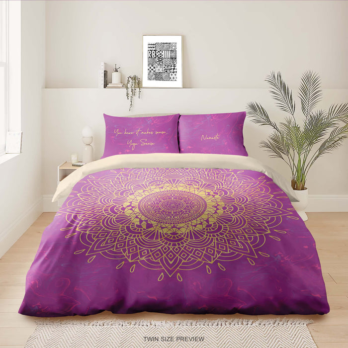 Sahasrara Mandala Bedding Set – Personalized Chakra Duvet & Pillowcases – Boho Comforter – Spiritual Bedroom Decor by ShopyLand, B203