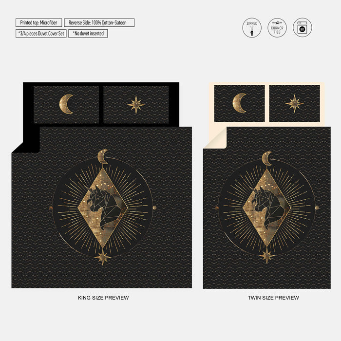 Juego de cama de unicornio – Funda nórdica del zodiaco – Edredón con el signo del unicornio – Decoración de dormitorio de astrología y fantasía de ShopyLand, B208