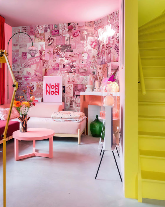 Fashion Pink Passion Aesthetic Collage Wallpaper - Trendy Pink Wall Mural - Peel and Stick or Non-Pasted Wall Décor by ShopyLand, W221
