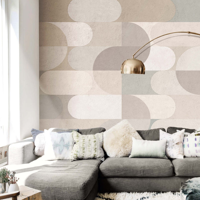 Bauhaus Style Wallpaper – Abstract Geometric Shapes Wall Mural - Peel & Stick or Traditional Wall Decor by ShopyLand, W224