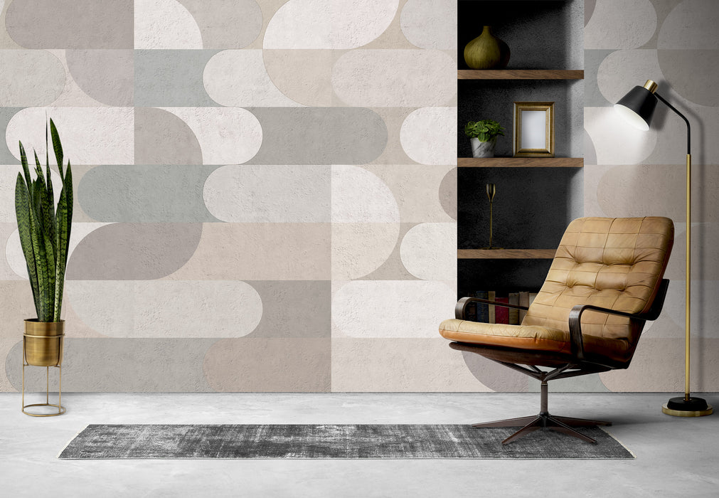Bauhaus Style Wallpaper – Abstract Geometric Shapes Wall Mural - Peel & Stick or Traditional Wall Decor by ShopyLand, W224