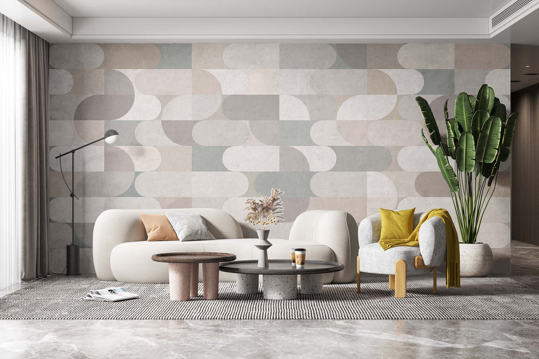 Bauhaus Style Wallpaper – Abstract Geometric Shapes Wall Mural - Peel & Stick or Traditional Wall Decor by ShopyLand, W224