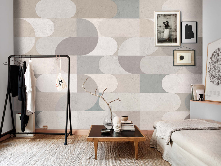 Bauhaus Style Wallpaper – Abstract Geometric Shapes Wall Mural - Peel & Stick or Traditional Wall Decor by ShopyLand, W224