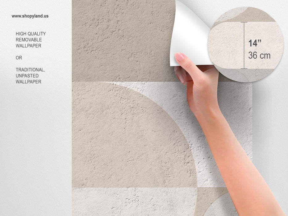 Bauhaus Style Wallpaper – Abstract Geometric Shapes Wall Mural - Peel & Stick or Traditional Wall Decor by ShopyLand, W224