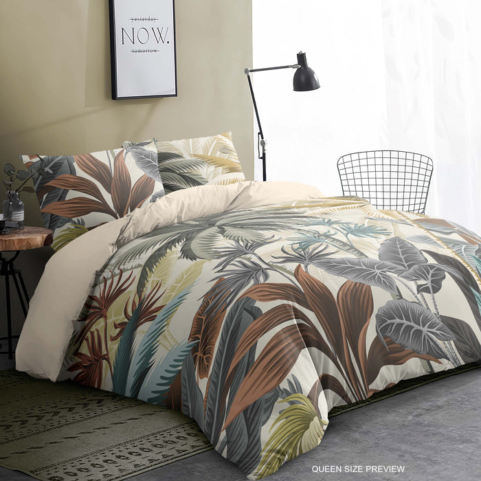Juego de cama de hojas de palmera – Funda nórdica y edredón de selva – Sábanas de hojas tropicales – Decoración botánica verde para dormitorio de ShopyLand, B224