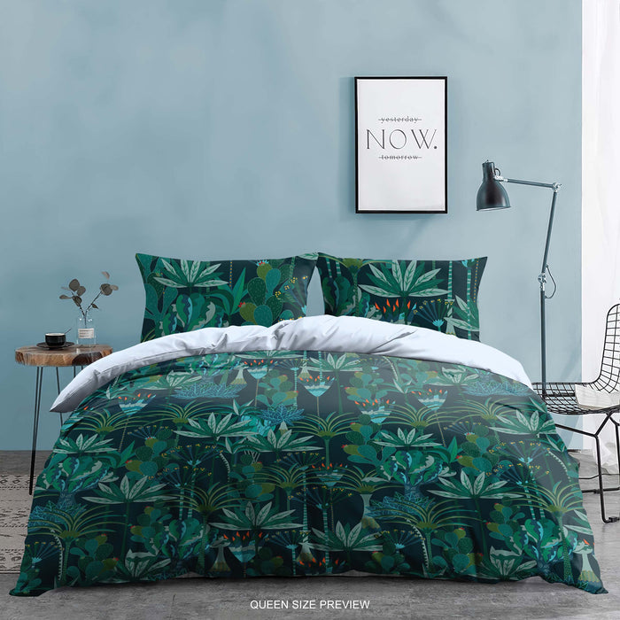 Juego de cama tropical – Funda nórdica y edredón con hojas verdes – Juego de cama estampado – Decoración moderna para dormitorio de ShopyLand, B230