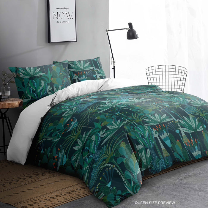 Juego de cama tropical – Funda nórdica y edredón con hojas verdes – Juego de cama estampado – Decoración moderna para dormitorio de ShopyLand, B230