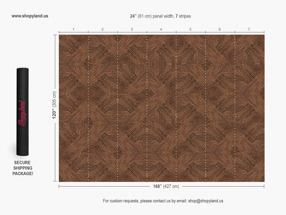 Rustic Geometric Bark Wallpaper – Weathered Bark Aesthetic Wall Mural - Sustainable Natural Wood Aesthetic by ShopyLand, W236