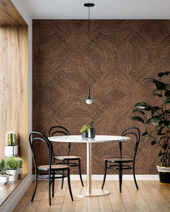 Rustic Geometric Bark Wallpaper – Weathered Bark Aesthetic Wall Mural - Sustainable Natural Wood Aesthetic by ShopyLand, W236
