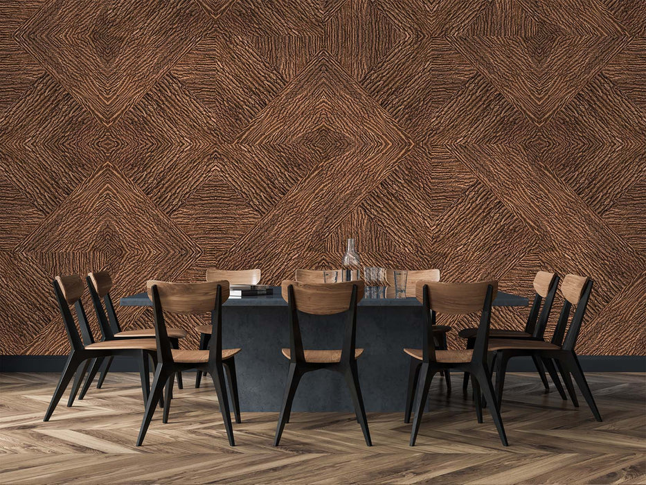 Rustic Geometric Bark Wallpaper – Weathered Bark Aesthetic Wall Mural - Sustainable Natural Wood Aesthetic by ShopyLand, W236