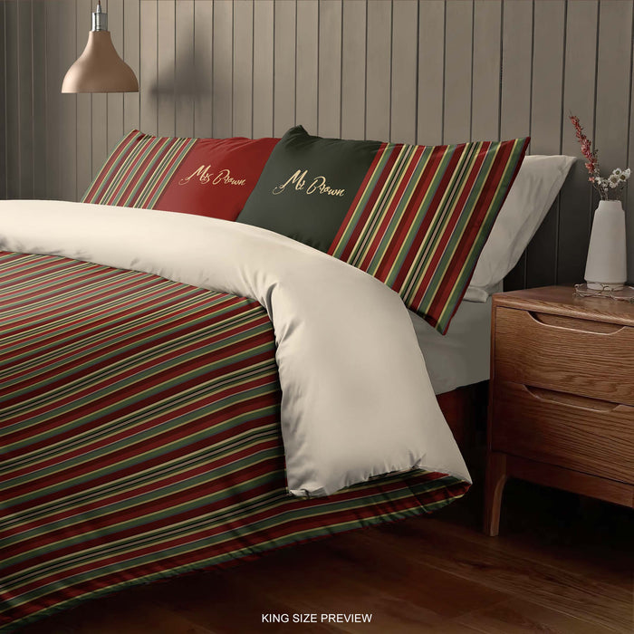 Vintage Stripes Bedding Set – Stretching Room Duvet Cover – Designer Comforter – Personalized Bed Set by ShopyLand, B248