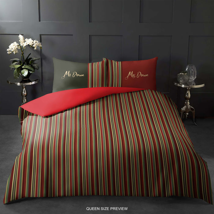 Vintage Stripes Bedding Set – Stretching Room Duvet Cover – Designer Comforter – Personalized Bed Set by ShopyLand, B248