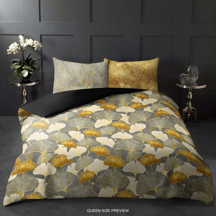 Botanical Duvet Cover – Ginkgo Bedding Set – Nature Inspired Duvet Cover & Shams by ShopyLand, B257