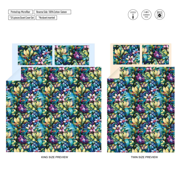 Juego de cama con estampado circular moderno – Edredón y fundas de almohada Urban Twilight – Edredón de tela de algodón de lujo – Diseño geométrico de ShopyLand, B281