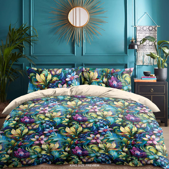 Juego de cama con estampado circular moderno – Edredón y fundas de almohada Urban Twilight – Edredón de tela de algodón de lujo – Diseño geométrico de ShopyLand, B281