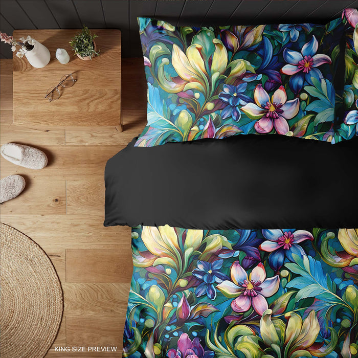 Juego de cama con estampado circular moderno – Edredón y fundas de almohada Urban Twilight – Edredón de tela de algodón de lujo – Diseño geométrico de ShopyLand, B281