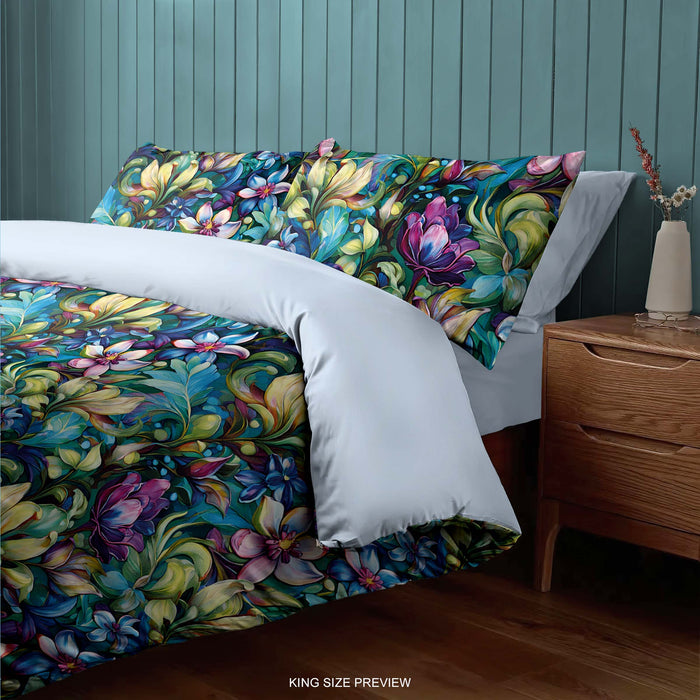 Juego de cama con estampado circular moderno – Edredón y fundas de almohada Urban Twilight – Edredón de tela de algodón de lujo – Diseño geométrico de ShopyLand, B281