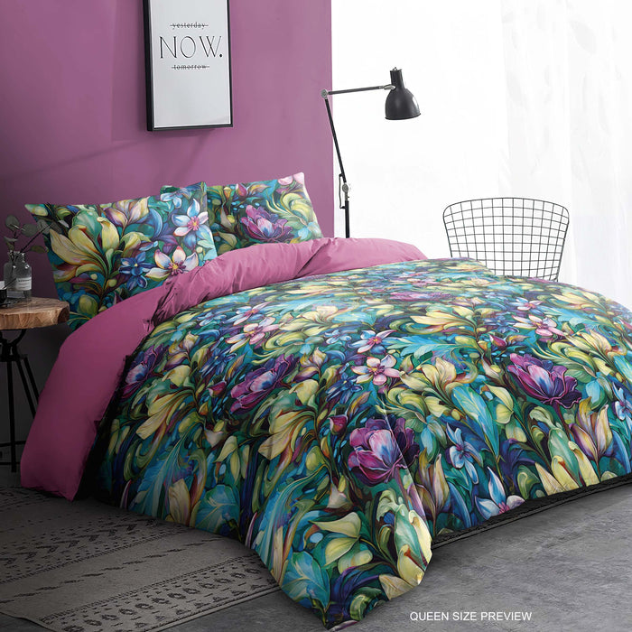 Juego de cama con estampado circular moderno – Edredón y fundas de almohada Urban Twilight – Edredón de tela de algodón de lujo – Diseño geométrico de ShopyLand, B281