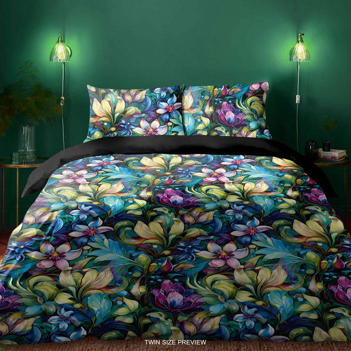 Juego de cama con estampado circular moderno – Edredón y fundas de almohada Urban Twilight – Edredón de tela de algodón de lujo – Diseño geométrico de ShopyLand, B281