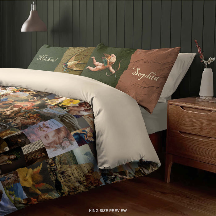 Juego de cama en colores pastel – Funda nórdica con formas abstractas – Edredón suave de inspiración vintage – Juego de sábanas minimalista y artístico de ShopyLand, B274