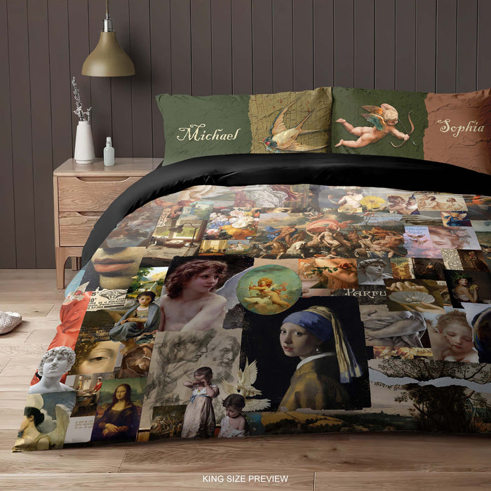 Juego de cama en colores pastel – Funda nórdica con formas abstractas – Edredón suave de inspiración vintage – Juego de sábanas minimalista y artístico de ShopyLand, B274