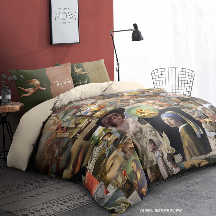 Juego de cama en colores pastel – Funda nórdica con formas abstractas – Edredón suave de inspiración vintage – Juego de sábanas minimalista y artístico de ShopyLand, B274