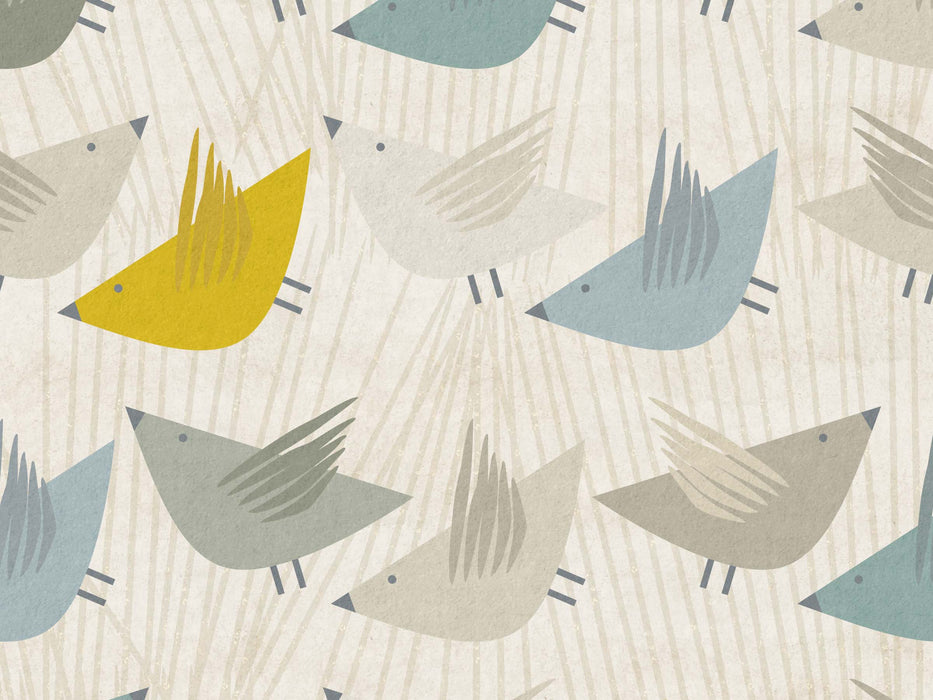 Retro Bird Duvet Cover - Modern Scandinavian Bedding Set - Geometric Bird Pattern Comforter by ShopyLand, B278