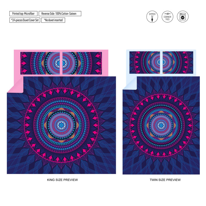 Boho Mandala Bedding Set, Ethnic-Inspired Colorful Comforter Set, Mystical Mandala Design Sheet Set, B30