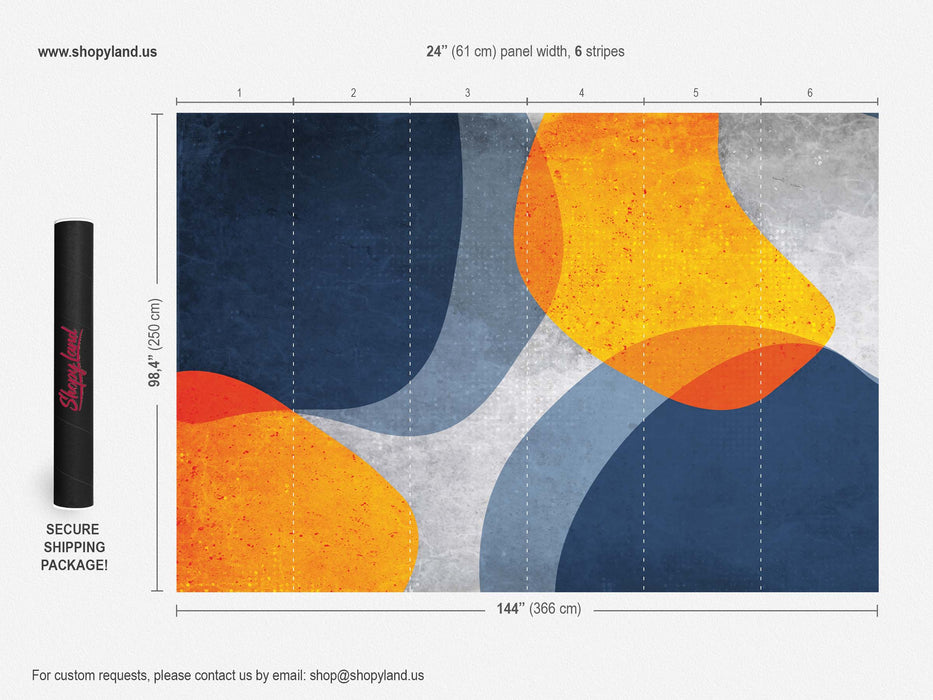 Abstract Waves Wallpaper – Artistic Fluid Wall Mural – Peel & Stick or Traditional Modern Walls by ShopyLand, W227