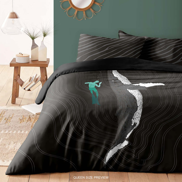Deep Blue Sea Bedding Set – Ocean Diving Duvet Cover – Nautical Comforter Set by ShopyLand, B39